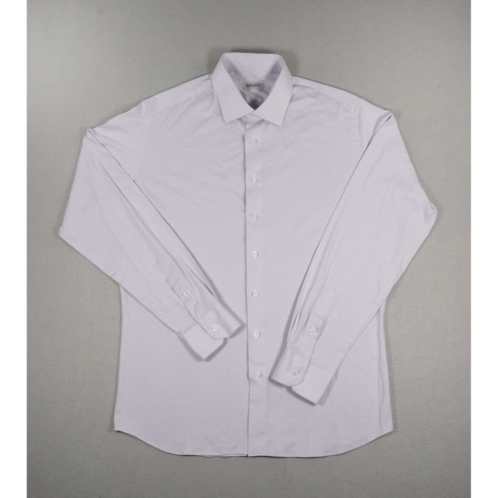 Balani Mens Custom Dress Shirt Light Purple Jersey Knit Stretch Spread Collar